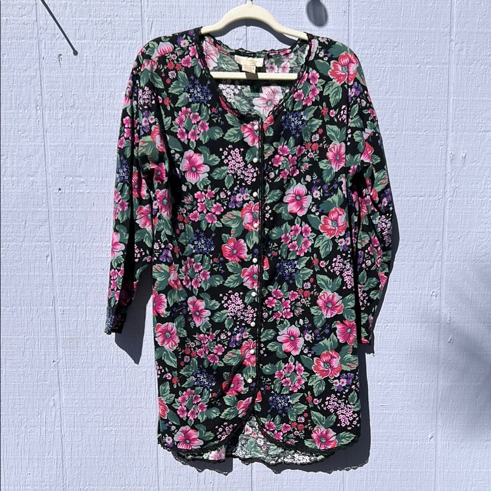 Vintage Victoria’s Secret Floral Button-Up Sleep Shirt
